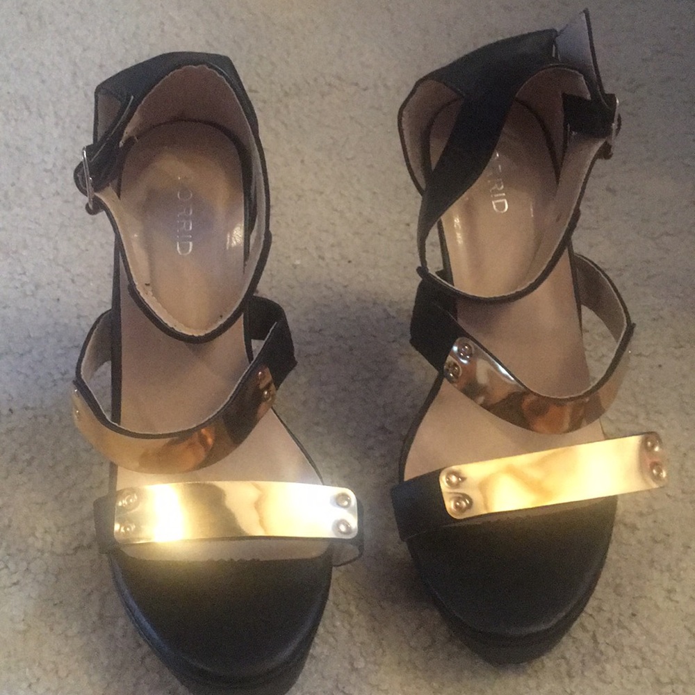 Torrid Gold Bar Platform High Heels
